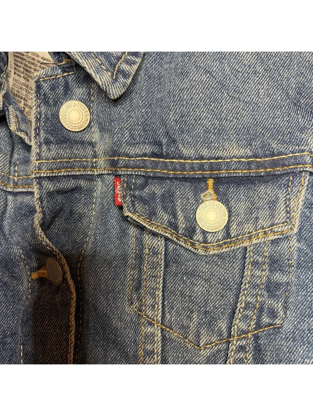 Levi's Kids Denim Jeans Jacket Size Large (10/12), Light Washed, Blue, Button-Up